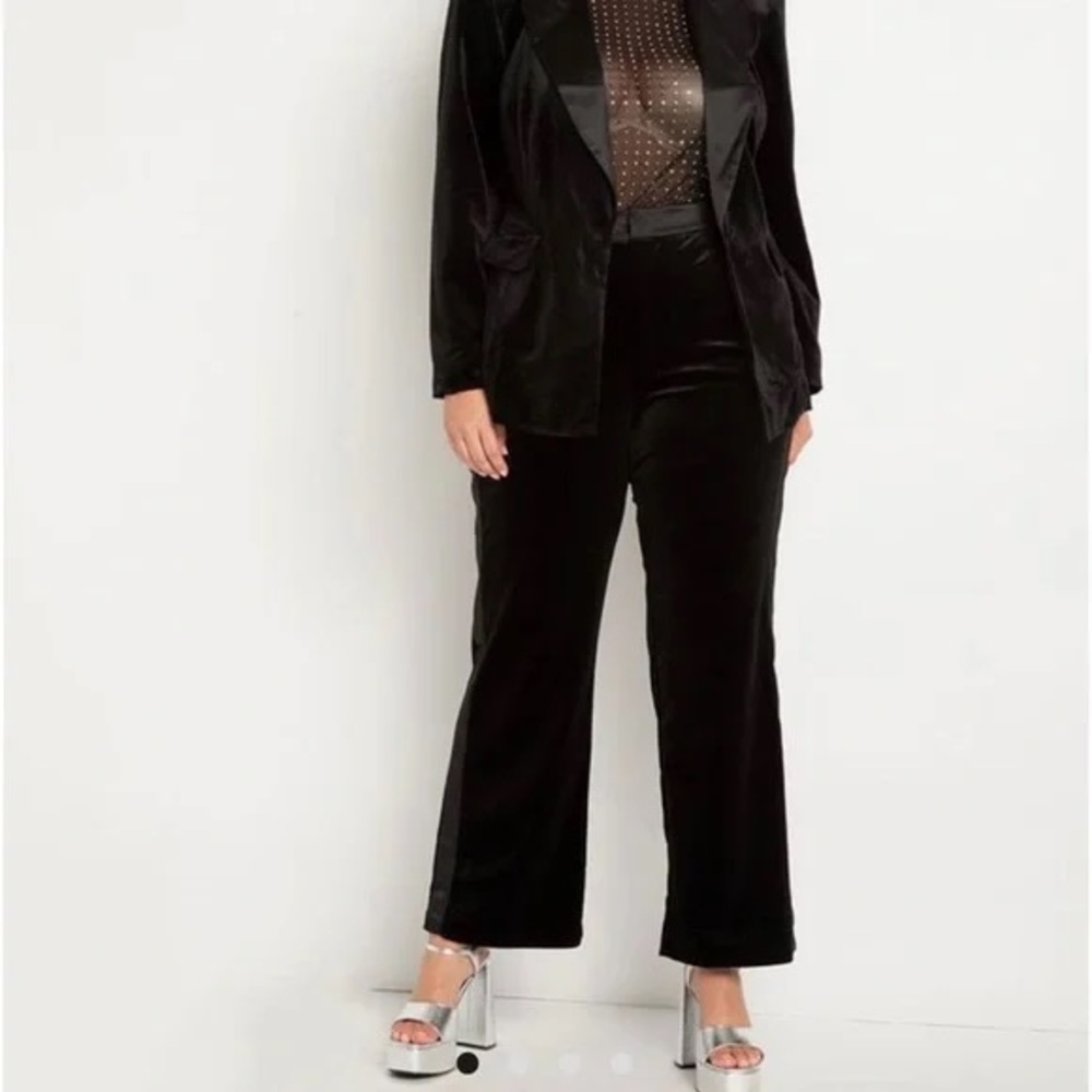 Eloquii Velvet Tuxedo Trouser - Plus Size 18